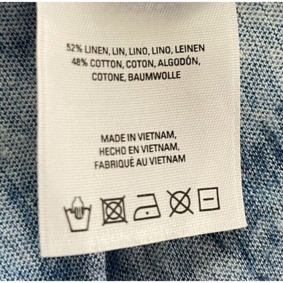 Anthropologie Meadow Rue Blue Floral Watercolor Linen Blend Fields Swing Top M - Picture 7 of 7